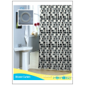 mosaic Gray series polyester prited hookless shower curtain